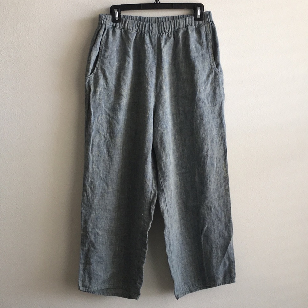 FLAX Lagenlook Linen Boho Wise Leg Pants S